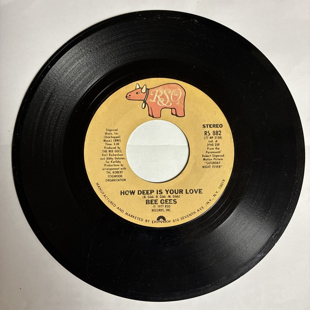 45 RPM Bee Gees How Deep Is Your Love/Good Man Down RSO RS882